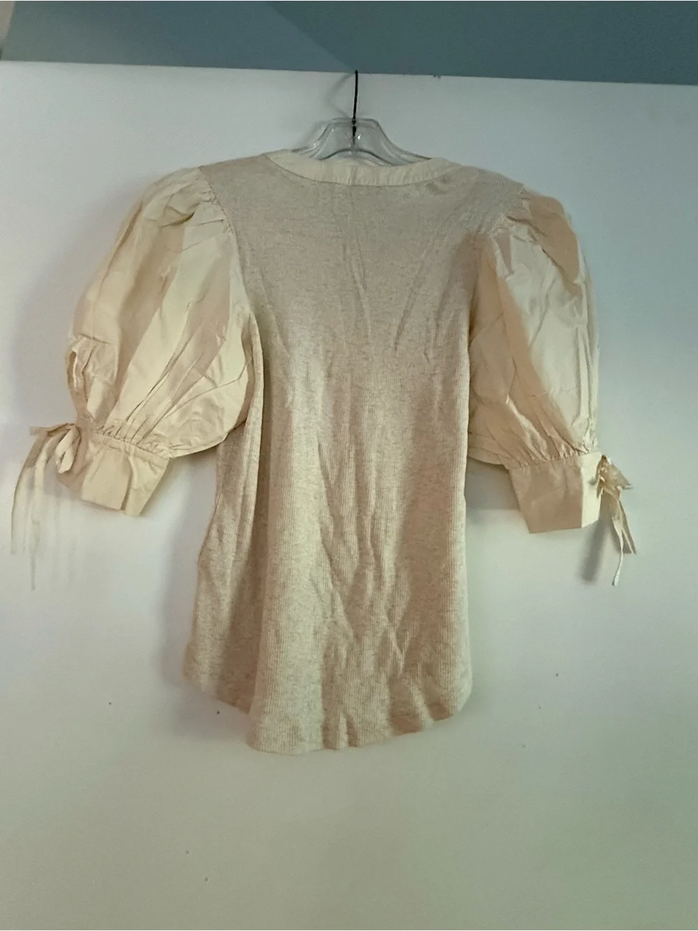 Ulla Johnson Pia Ribbed Puffed Sleeve Top Size S